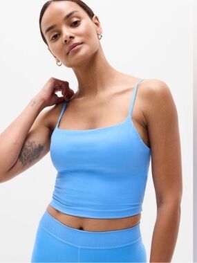 Transcend Rib Crop Bra - Athleta - Cornflower Blue NWT!